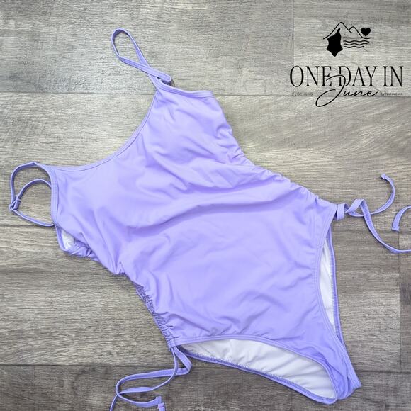 CharmLeaks Drawstring Side One Piece Bikini Swimsuit Size S - Picture 2 of 5